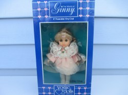 8'' GINNY ORIGINAL VOGUE DOLL 71-1220 LITTLE ONE IN  PINK & LACE DRESS, STAND